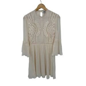 Keren Hart Crochet Lace Mini Dress Womens S Romantic Bridal Boho Fairy Festival